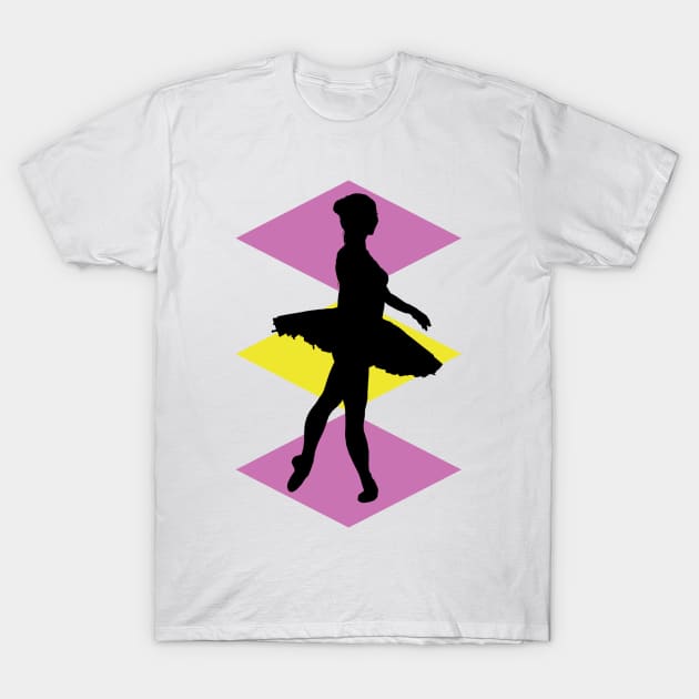 Dancing Silhouette with Coloured Diamonds T-Shirt by shellysom91